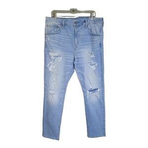 American Eagle Airflex+ Patched Athletic Fit Jean Size 38X32